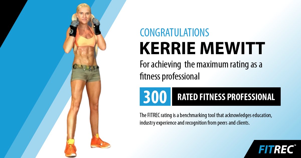FITREC_org's tweet photo. CONGRATULATIONS, Kerrie Mewett, for becoming one of Australia's few 300 Rated fitpros.

Kerrie has been a trainer for over 16 years, opened her own boutique fitness studio in 2013 and launched her own HIIT programs in 2017. 

Learn more about Kerrie at https://t.co/EyvFWWGm1N https://t.co/OvMP3KO4LO