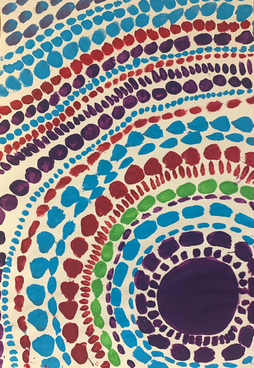 misssjohnston's tweet photo. Grade 4’s beautifully painted designs inspired by Alma Thomas - the first Black woman to have her art featured at the Whitney Museum in NYC. 🎨 https://t.co/o70QQFaLqa