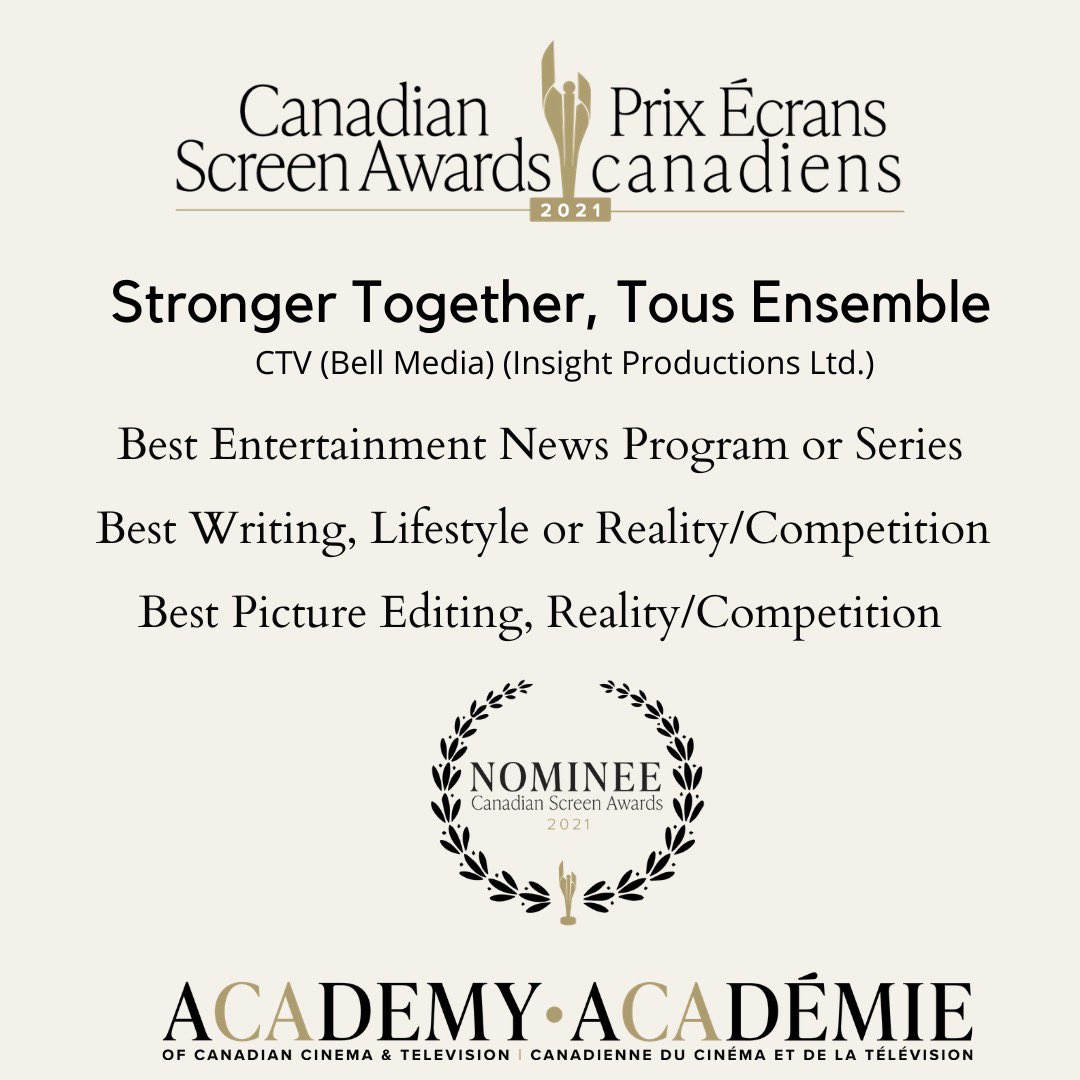 ArtistsCan's tweet photo. Congratulations to the incredible team who helped us launch our #LeanOnMe project almost 1 year ago (@ctv @BellMediaPR @insightprod) on your 3 nominations for this year’s #CDNScreenAwards https://t.co/8UnrLc2j9q