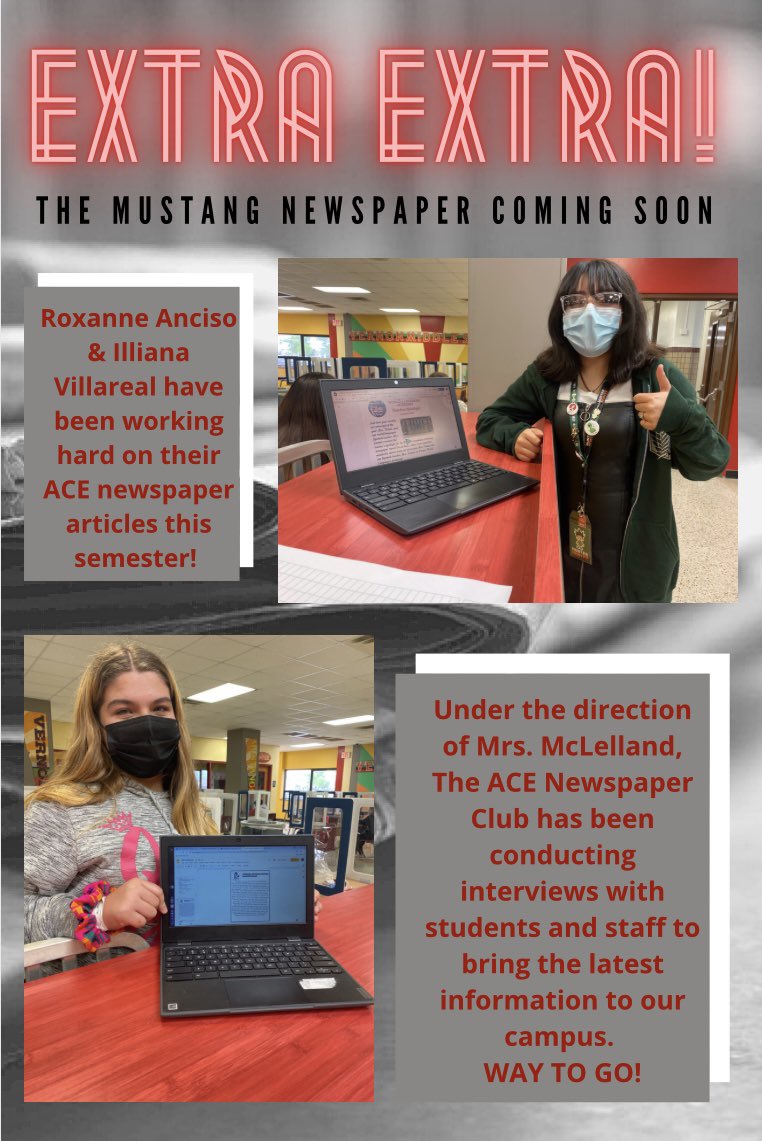 So proud of these girls!! I can’t wait to see their final outcome of the Mustang Newspaper! 🗞❤️🌎