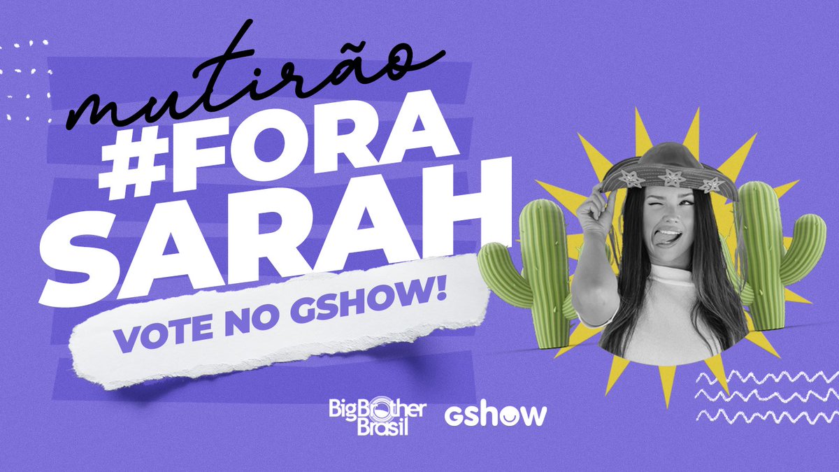 💪🏻 ÚLTIMO MUTIRÃO DO FOCO MÁXIMO INICIADO 💪🏻
⏰ Até encerrar a votação 
❌ O voto é pra ELIMINAR, votem na Sarah!
🖥 Link pra votar: bit.ly/ForaSarah #FicaJuliette #ForaSarah