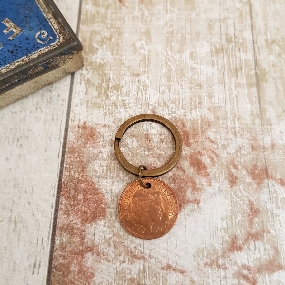 My last Penny stamped penny keyring, Custom text, lucky charm, personalized penny, British coin, gift for son, daughter, mum, dad, mom,  SP tuppu.net/26ff21fb #TMTinsta #EtsyTeamUnity #LuckyCharm