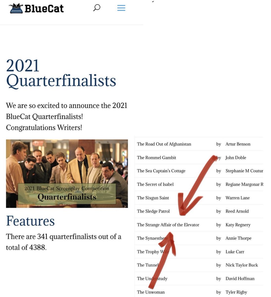 Hey, hey @BlueCatWriters!! Today is a good day!! #2021Quaterfinalist