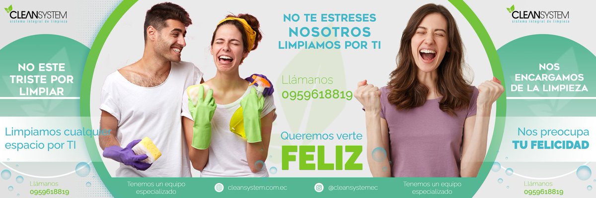 DCuencaOficial's tweet photo. Si buscas el mejor servicio para limpieza de departamentos y casas.
Te recomendamos #CleanSystem expertos en limpiar y ordenar.
Recuerda #CleanSystem
lo hace por ti!
Consulta más información en https://t.co/tCNt0lLESd https://t.co/UUOQo7avrD