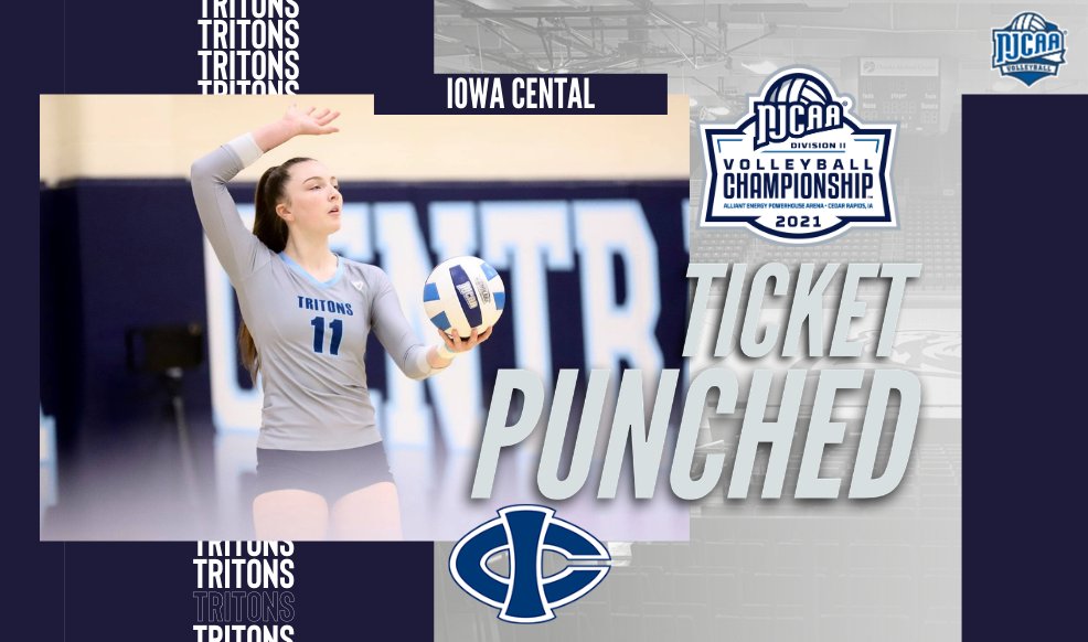 A victory in the North Central A District final secures Iowa Central a 🎟️ to the 2020-21 #NJCAAVB DII Volleyball Championship!

The Tritons will be making their first tournament appearance since 2017!