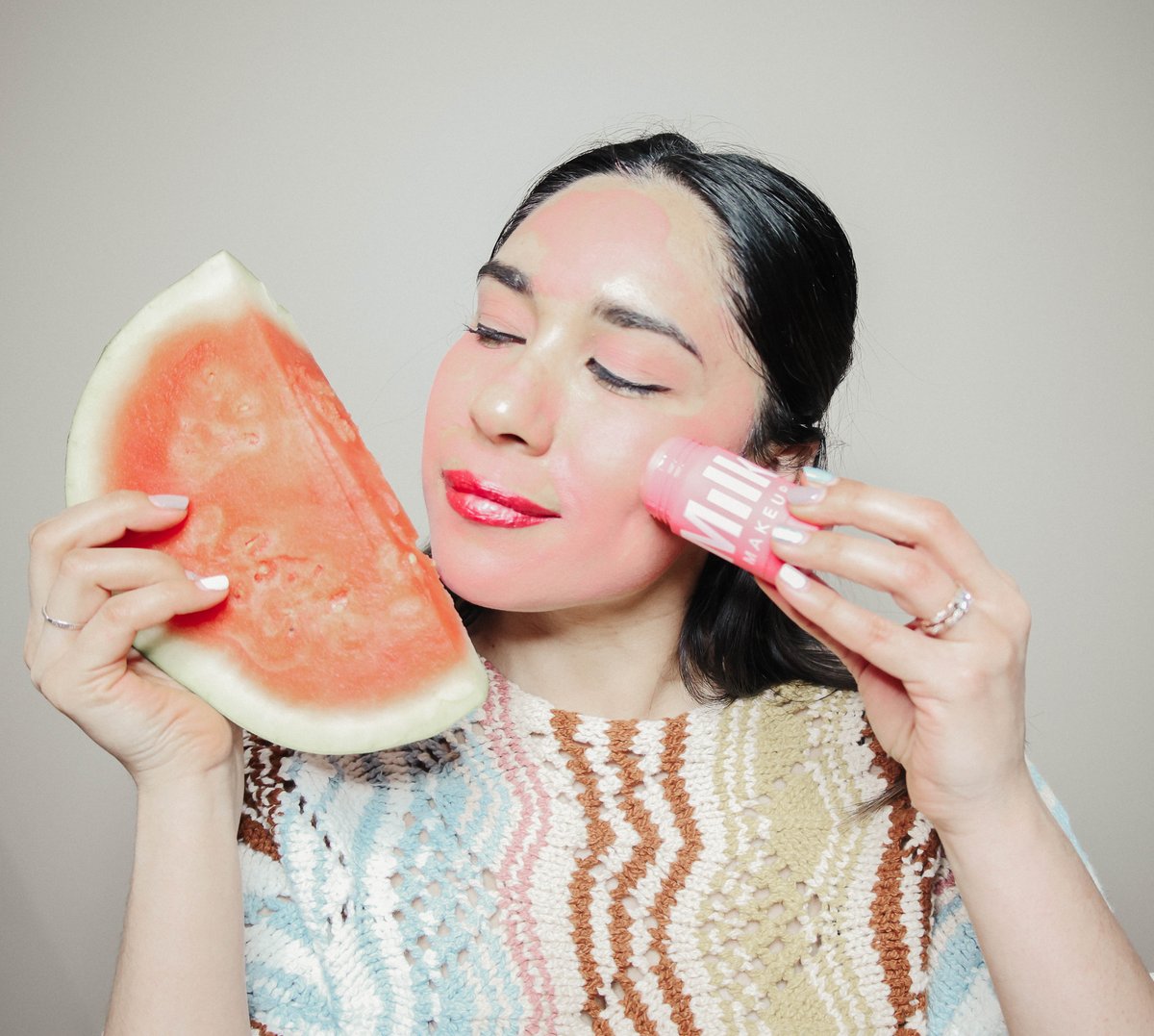 alwaysaley's tweet photo. Are you looking for a brighter complexion? 

Try This Watermelon Face Mask from Milk Beauty. In just two short weeks, I noticed a luminous skin tone. Full product review to come. Stay tune. https://t.co/XuY04zCvsi
