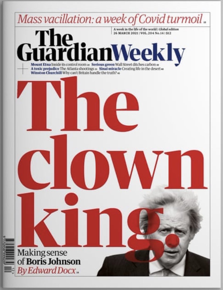 ivkudriavin's tweet photo. Смотрите, как The Guardian красиво троллит Бориса Джонсона, премьер-министра Великобритании.
Для этого и нужна свобода прессы — чтобы любая газета могла назвать премьера «королем клоунов» 🤡 https://t.co/12G2OsALbQ