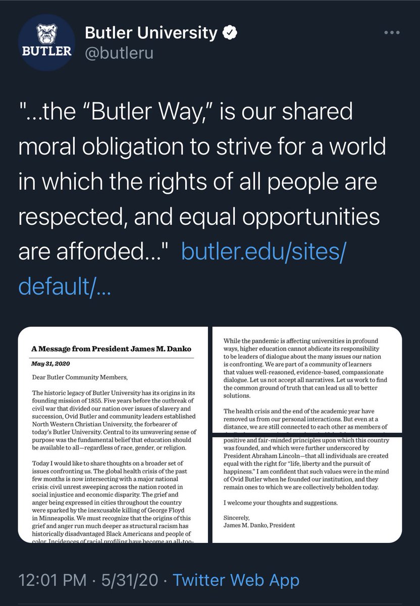 ButlerUDems's tweet image. They only want to have an open dialogue when it makes them look good. #TheButlerWay