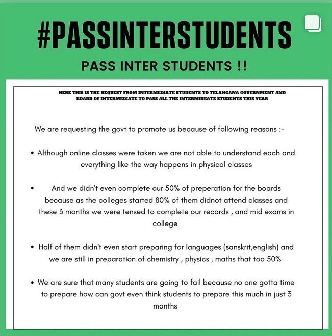 SaiSayiri's tweet photo. #PASSINTERSTUDENTS
#PASSTSINTERSTUDENTS
@kTRTRS@SabithaindraTRS
we request to pass the inter students in TS because there is no proper preparation this year As the online classes are conducted we can’t understand them properly so please kindly understand our problem. https://t.co/PLOSt0LOen