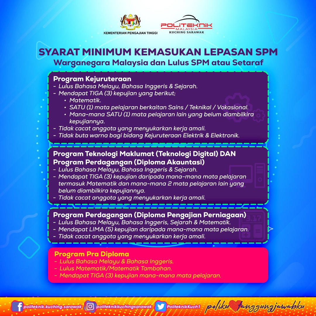 Politeknik Kuching Sarawak Ar Twitter Hari Terakhir Tutup 5 Pm 31 3 2021 Permohonan Upuonline Kegagalan Memohon Ua Politeknik Kolej Komuniti Ilka Sekarang Di Https T Co Aeocrln2mp Akan Menyebabkan Anda