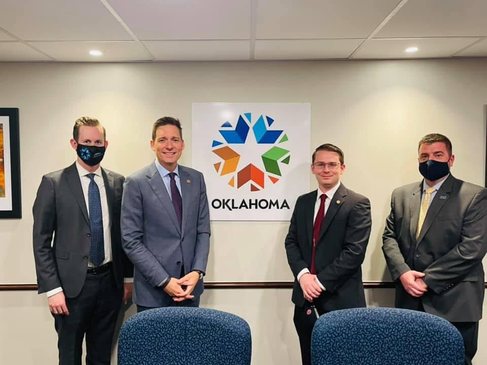LtGovPinnell's tweet photo. I met with the State Director of Aeronautics, Grayson Ardies, &amp; members of the Oklahoma Airport Operators Assoc today regarding the marketing, branding and promotion of the Oklahoma Airport System. Our history of aviation is remarkable, &amp; the best is yet to come. #OklaProud https://t.co/O4dZ35zpI6