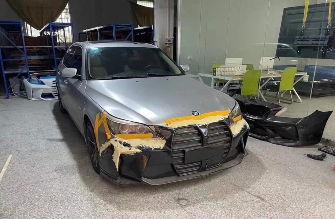 GermanBoost's tweet photo. Eww - People are starting to retrofit the G80/G82 kidney grille design onto other BMW's (E60 bumper/grille swap) https://t.co/Lq67K5Rfnc https://t.co/HNusyAfehq