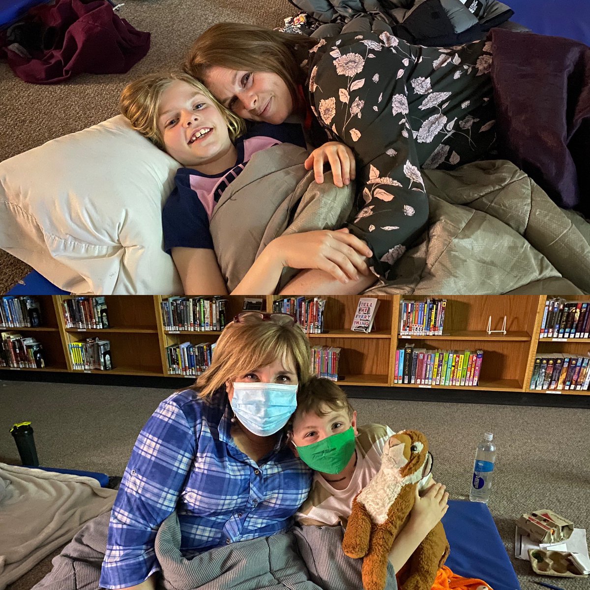 Waldeckwarriors's tweet photo. Here’s a look at your Waldeck Warrior staff members and students that had a little “unplanned” sleepover at the school on Monday night! #warriorstrong #snowstorm #stormstayed https://t.co/2C1NjlXv0S