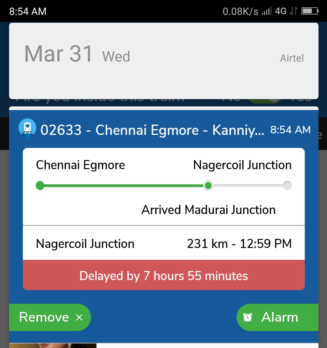 jgracewell's tweet photo. Train delayed by more than 8:00 hrs. What answer does the Indian Railways have to it's passengers?
Many passengers are starving without food and finances. Also, couldn't meet their travel purposes.
What could be a solution to this?
@indian @PMOIndia @IRCTCofficial @RailMinIndia https://t.co/vFdJHgeIOF