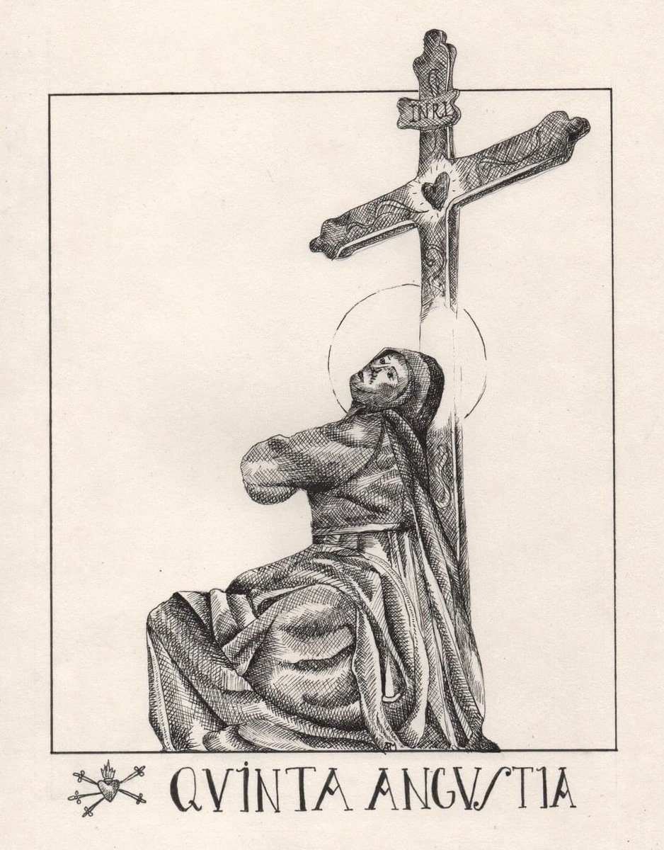 MIÉRCOLES SANTO 
Madre de la Quinta Angustia; caminaremos a tu de nuevo esta noche y siempre. 
Ilumina nuestro camino, guía nuestros pasos y fortalece nuestra espera en la fe.