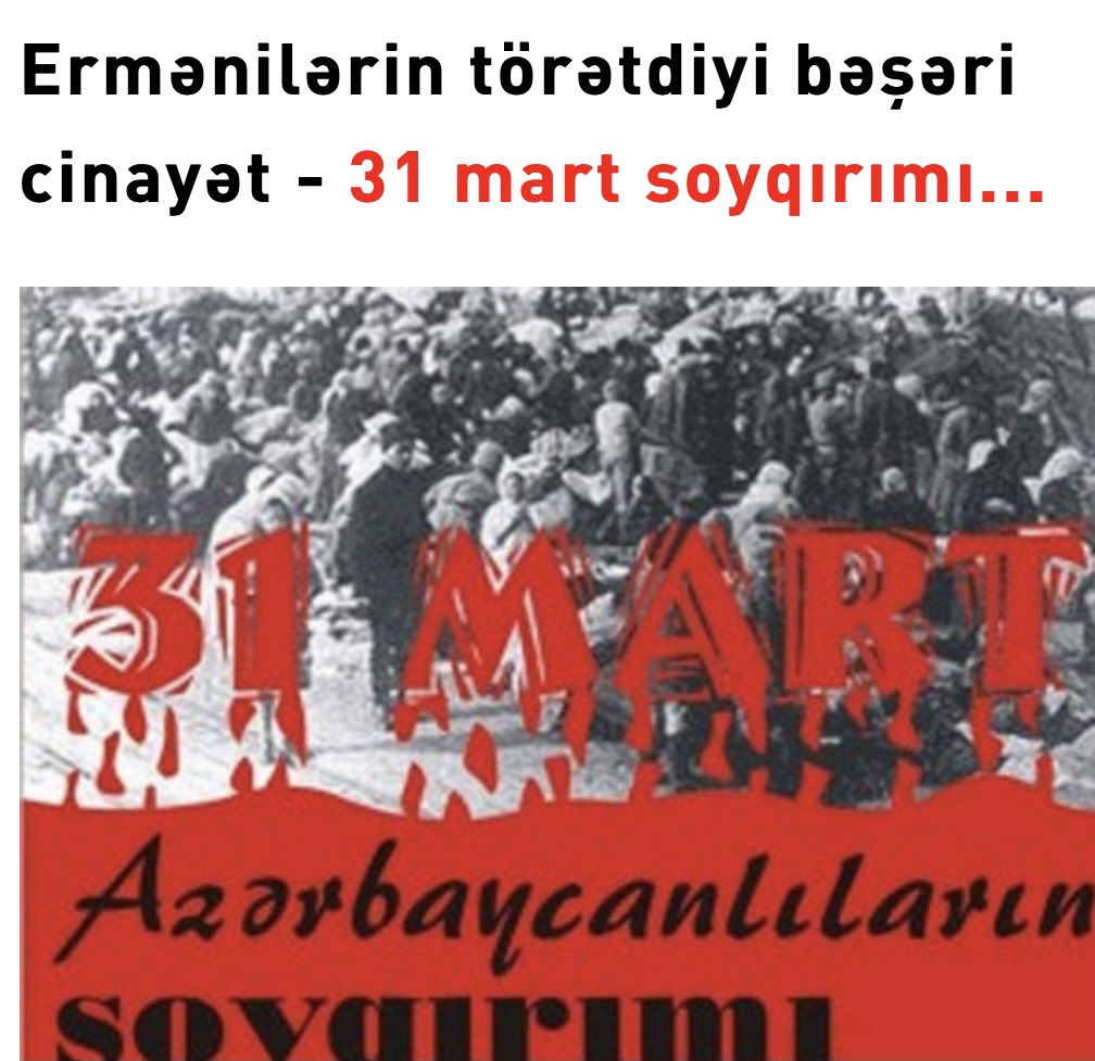 31 Mart Soyqırımı ! 
#31martsoykırımı   #ArmenianVandalism  #Armenianterrorism  #DontBelieveArmenia  #31MarchGenocide