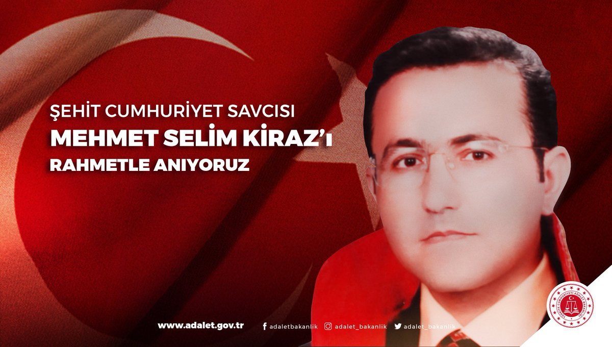 adalet_bakanlik's tweet photo. Şehit Cumhuriyet Savcımız Mehmet Selim Kiraz'ı, vefat yıl dönümünde saygı ve rahmetle anıyoruz. https://t.co/1QBVEmGPg0