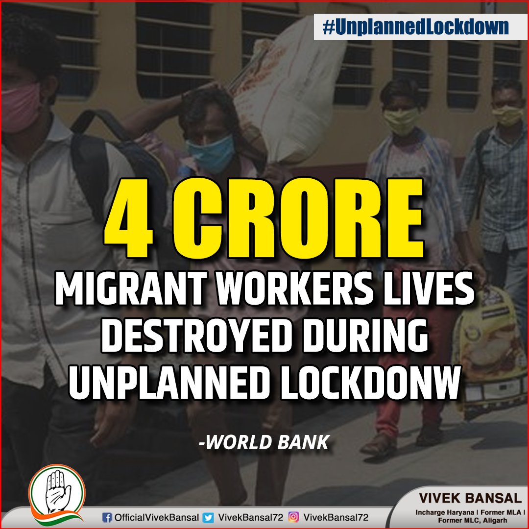 VivekBansal72's tweet photo. Unplanned lockdown lead to setback for many.

#FailedLockdown https://t.co/AdPN3DjHiK