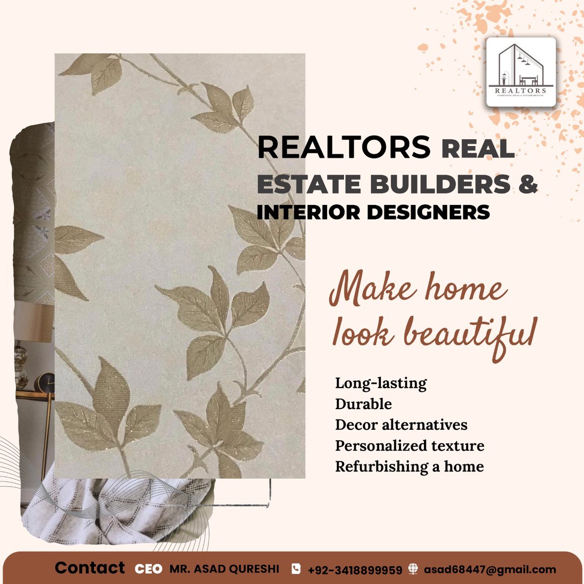 Realtor92783272's tweet photo. Do you prefer durability and quality❓
So apply the Korean wallpapers to your home by @Realtor92783272
Key features👇
👉 five times tougher than normal paint
👉 long-lasting
👉 durable
For more details calls us now on +923418899959 #Islamabad #architecture #Luton #Bradford https://t.co/ViTOTVtwIY
