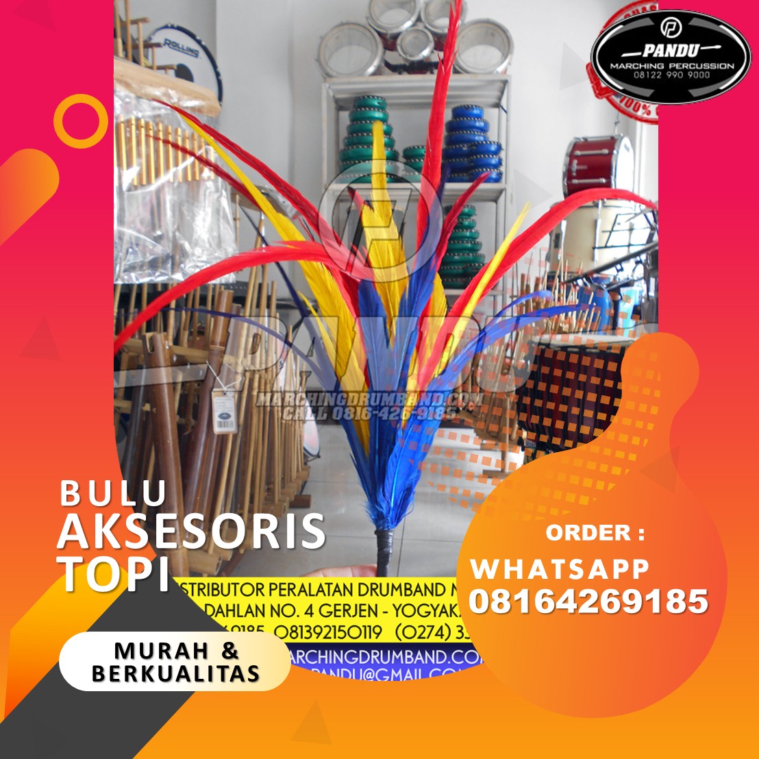 pandustore's tweet photo. Aksesoris bulu untuk topi mayoret &amp; pasukan/ pemain. Harga mulai 25rbuan. Ada banyak pilihan warna menarik. Yuk di order.

Apabila berminat bisa
- Menghubungi via WA 08164269185
- Kunjungi web https://t.co/pATh06j3wJ
- Datang ke lokasi Jl. Nyai Ahmad Dahlan No.4 Gerjen - YK https://t.co/jrRFf0sb8E