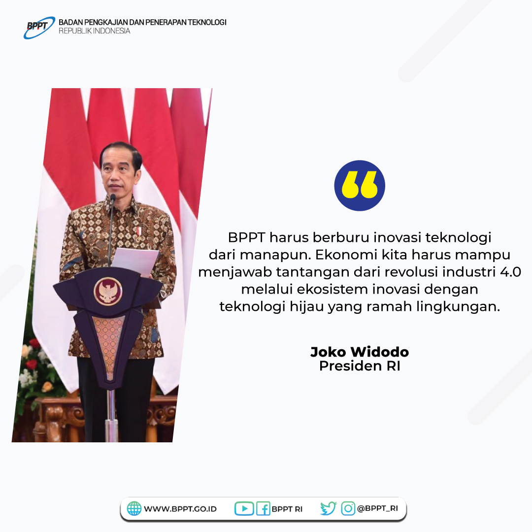 BPPT_RI's tweet photo. Ka.BPPT @hammam_riza menyampaikan pentingnya perubahan sistem ekonomi berbasis komoditi menjadi berbasis teknologi dan inovasi sesuai arahan dari Presiden RI @jokowi terkait dengan harapannya BPPT harus dapat melakukan inovasi teknologi dari manapun https://t.co/L19xIeyzjn