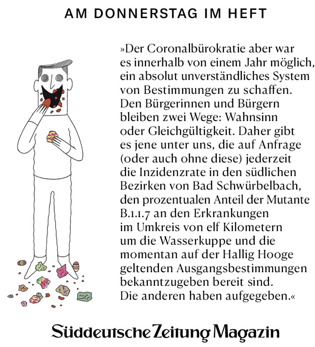 marcelweigand's tweet image. #AxelHacke bringt es auf den Punkt: Dem Bürger bleiben zwei Wege: Wahnsinn oder Gleichgültigkeit. #Corona #Pandemie #Coronabürokratie