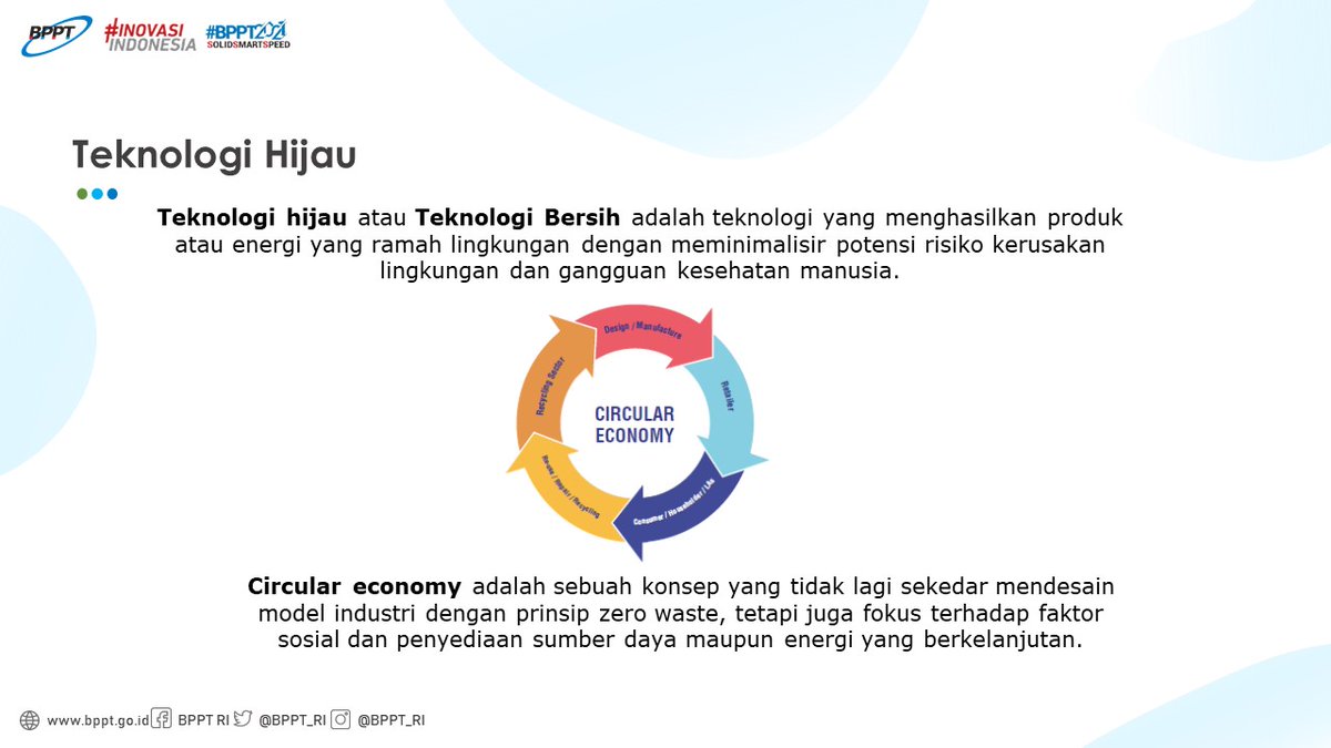 BPPT_RI's tweet photo. Oleh sebab itu, Teknopren, ekonomi kita harus mampu menjawab tantangan dari revolusi industri 4.0 melalui #ekosisteminovasi dengan #teknologihijau yang ramah lingkungan https://t.co/IhwRtLLGZm