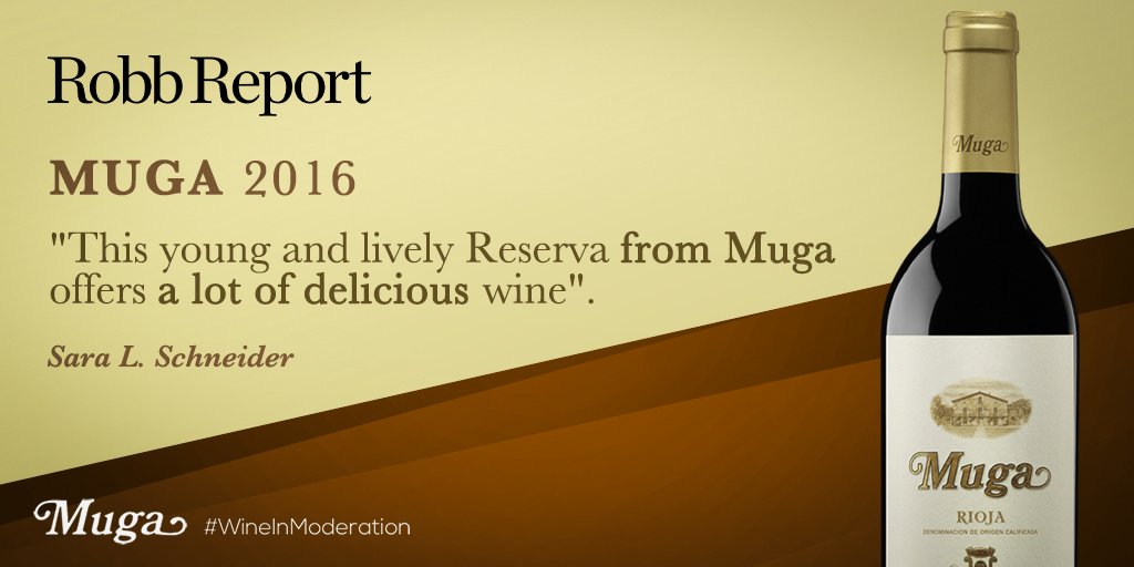 bodegasmuga's tweet photo. 😊🍷Así de bien habla Sara L. Schneider's de nuestro Muga en @RobbReport 👏 
https://t.co/FcTxuml9zq

#MugaEnLosMedios #FelizDía #BrindaConMuga https://t.co/9dJ1Eg62uH