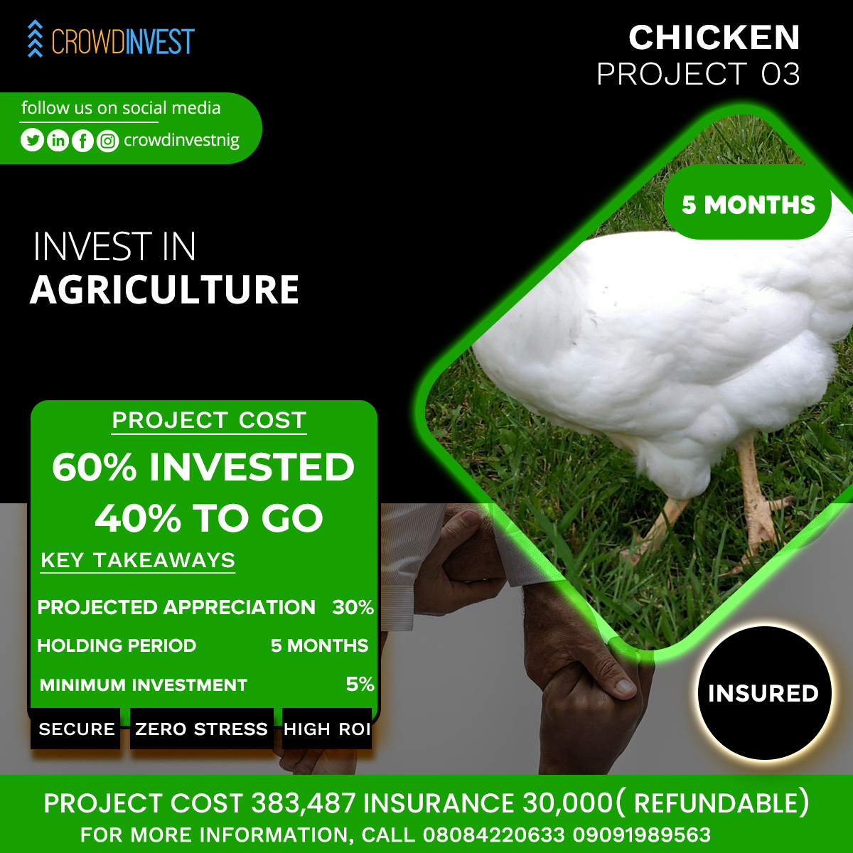 Crowdinvestnig's tweet photo. Here are available investments with high ROI you don't want to miss.
#investment #agroinvestment #chickenproject #doublemoney #ExtraSourceOfIncome #investmentopportunity #crowdinvest #agricinvestment #investors https://t.co/rxNcebpqsu