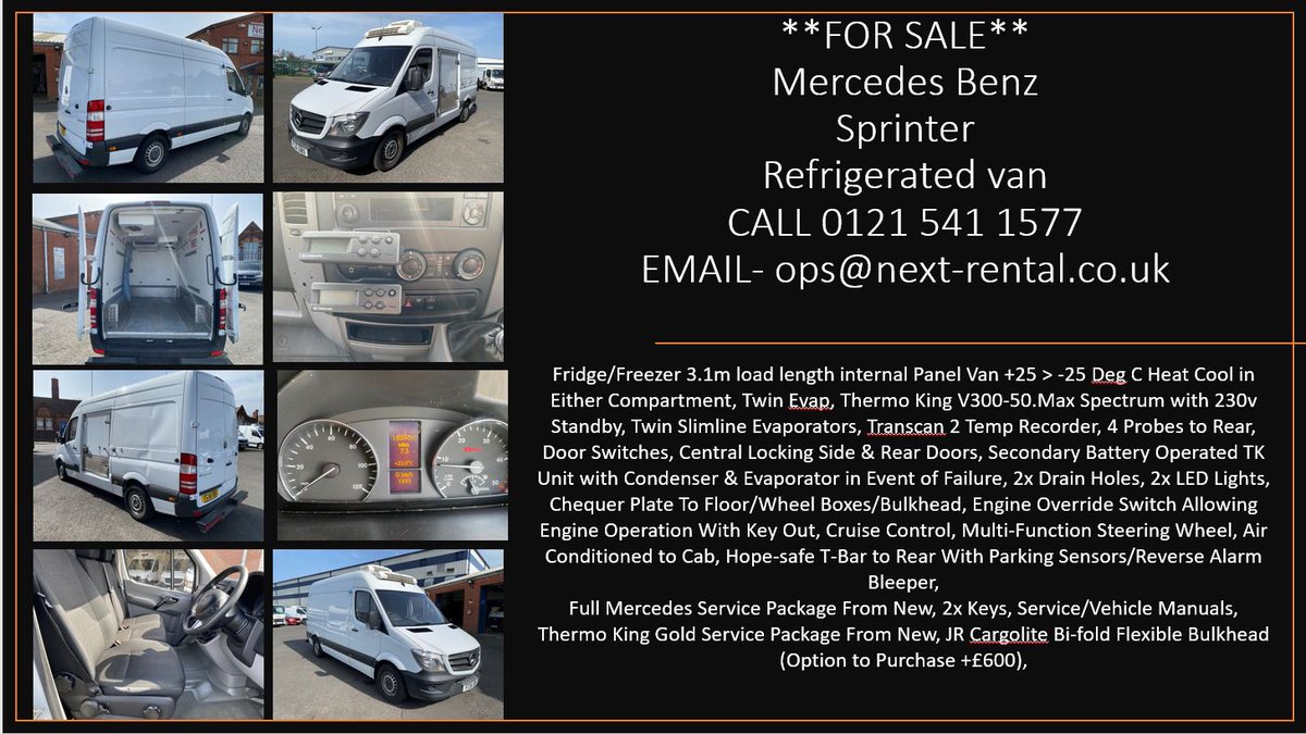 next_rental's tweet photo. Fridge Freezer van for sale (185k Miles)
£10500 plus vat
Call 0121 5411577
Email me on ops@next-rental.co.uk https://t.co/nfhag3w3Ql