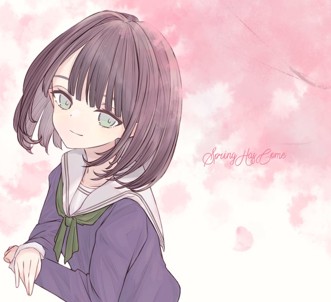 黒髪ボブのtwitterイラスト検索結果