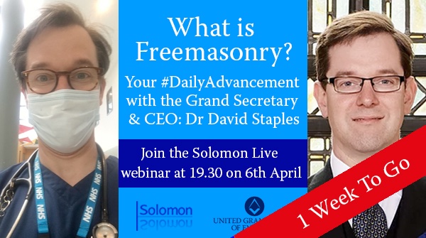 💬🗨️ Solomon Live - One week to go!

Register for our lively interview with United Grand Lodge of England Grand Secretary &amp; CEO, Dr David Staples, answering the question “What is Freemasonry?”