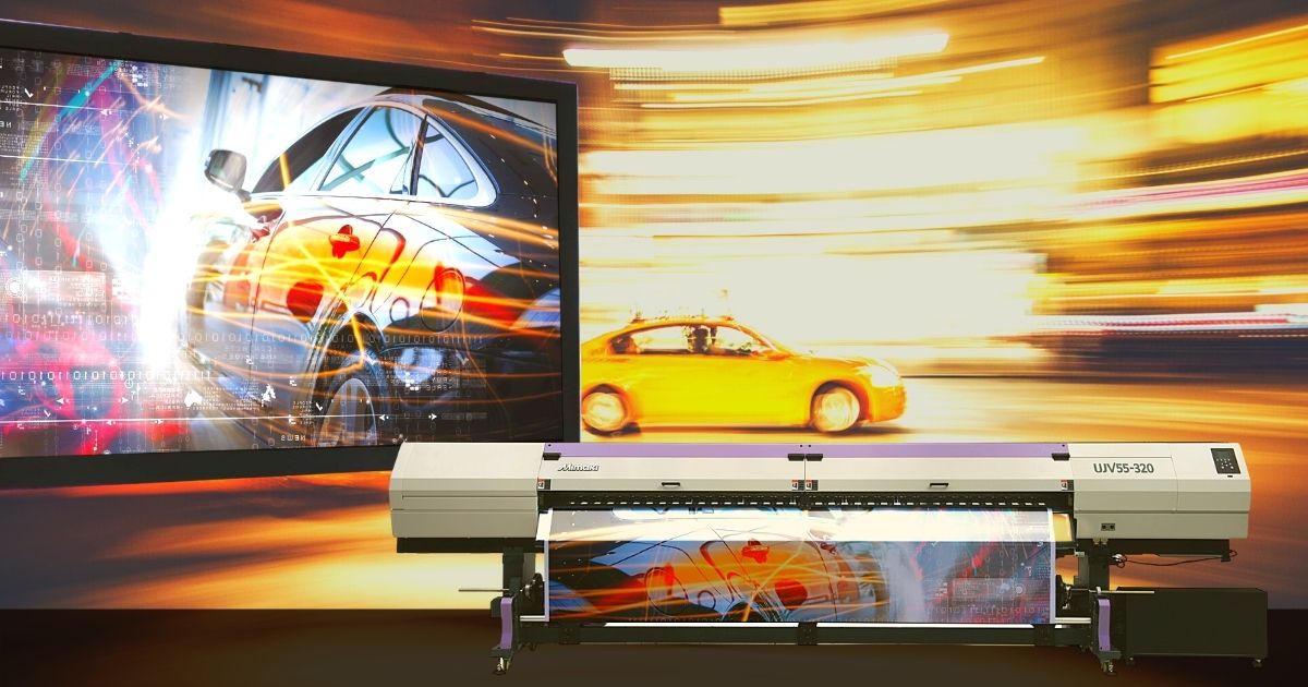 HybridServices's tweet photo. With its instantly dry LED UV ink, 3.2m print width and inline lightbox, the Mimaki UJV55-320 is a great solution for producing backlit graphics. https://t.co/EUjtehJPzi https://t.co/EuSl3d3KJ1