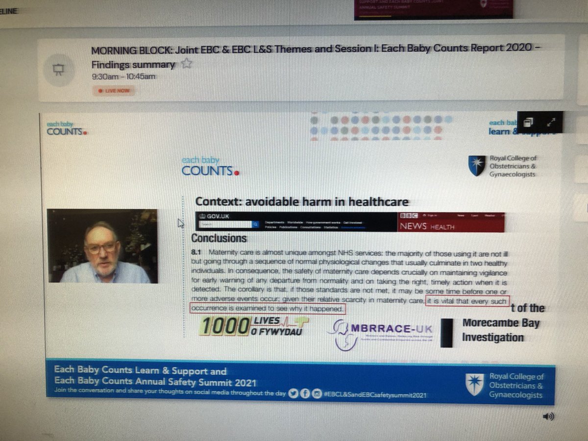CfSaferBirths's tweet photo. #EBCL&SandEBCsafetysummit2021 @adcameron Alan Cameron takes us back to the start of Each Baby Counts. Nicky and Michelle from this campaign are the parent representatives on the project @EachBabyCounts @RCObsGyn https://t.co/iXRt0rYxFQ