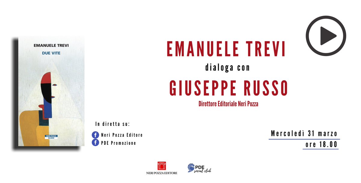 FraColl's tweet image. Stasera, alle 18 diretta Facebook con #EmanueleTrevi 
autore di #Duevite, tra i dodici libri candidati al @PremioStrega 2021
L'autore ne parlerà con il direttore editoriale di @NeriPozza Giuseppe Russo
#premiostrega2021 
➡️facebook.com/events/7820218…