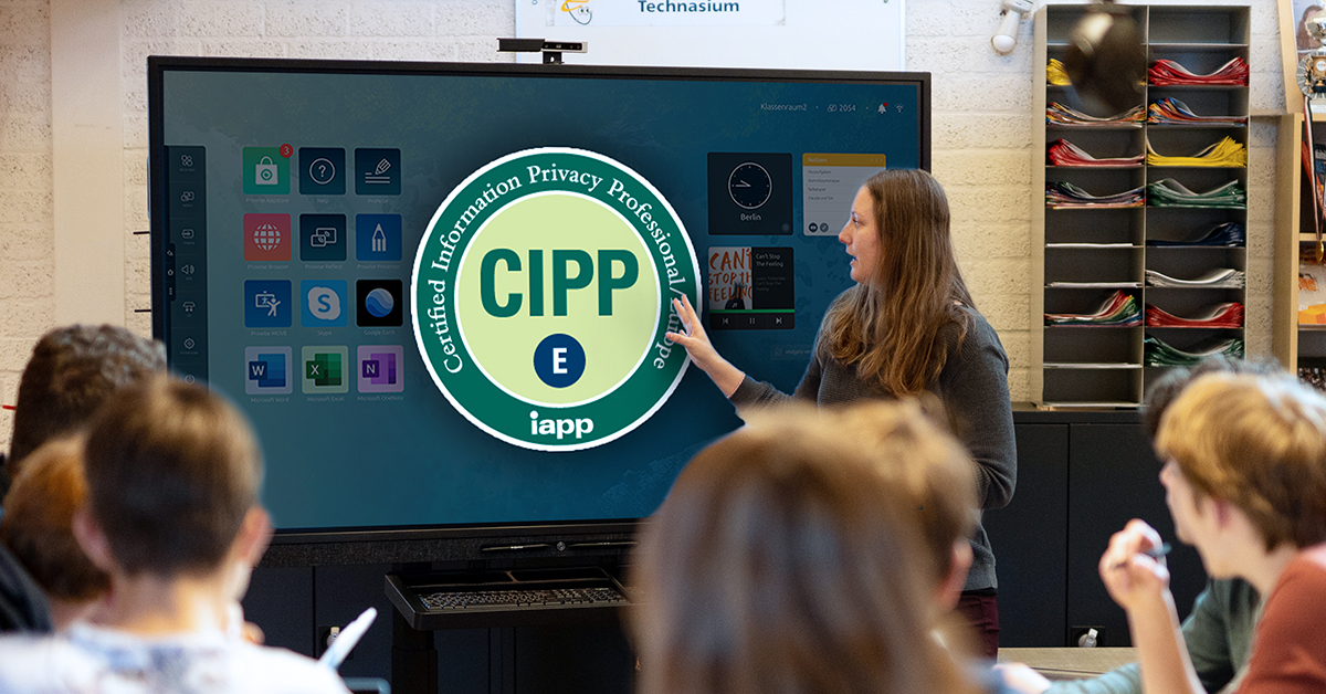 ProwiseGmbH's tweet photo. 🔒Unser Datenschutzbeauftragter nach #DSGVO ist ausgezeichnet als CIPP/E. 
Bedeutet: Er kontrolliert die Einhaltung gesetzlicher Regelungen, schult unser Team rund um das Thema #Datensicherheit und steuert interne Datenschutzmaßnahmen.

#teamprowise #datatsecurity #prowise.  . https://t.co/TD56mZbmp6