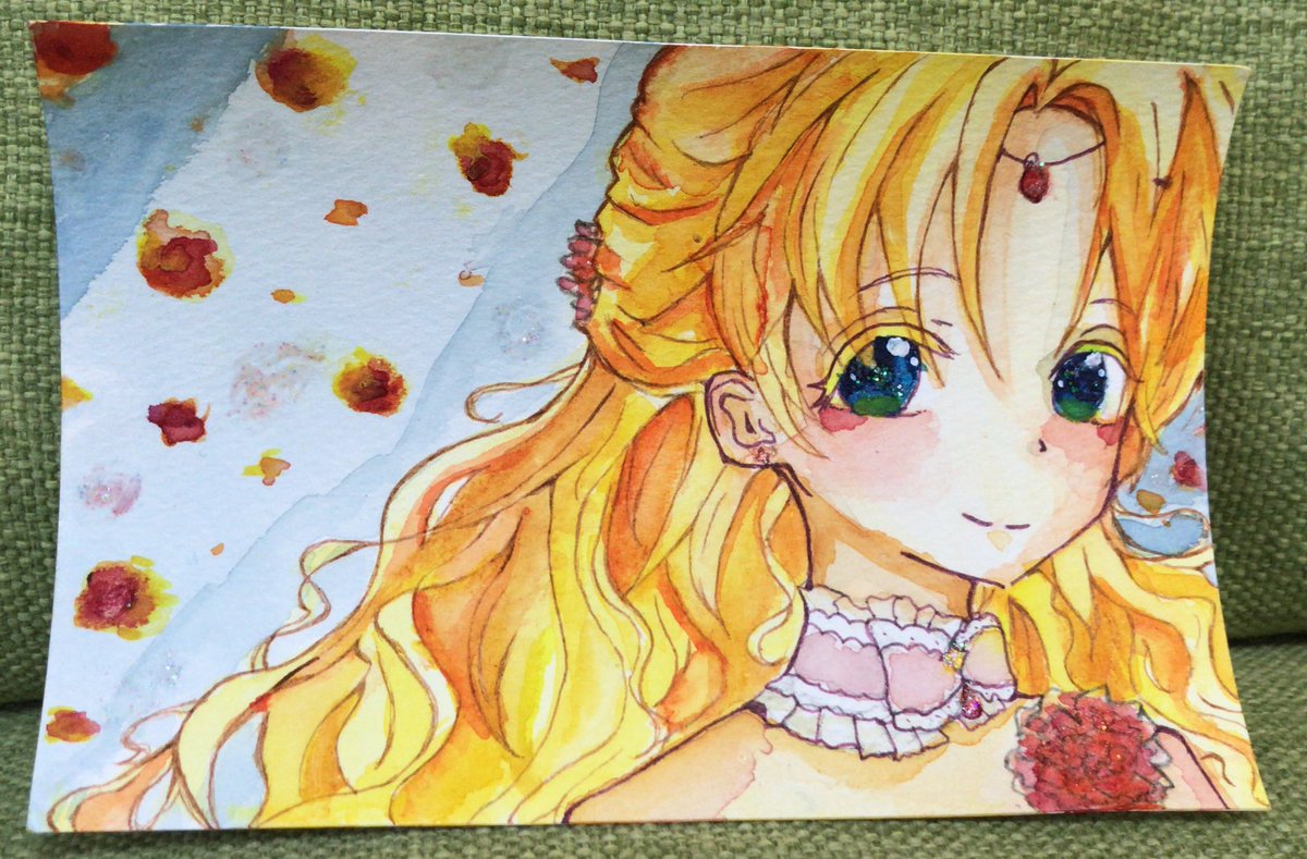 来春日和 こはるびより على تويتر 塗り終わりました キラキラしております ある日お姫様になってしまった件について ある姫 模写 透明水彩 アタナシア イラスト アナログ