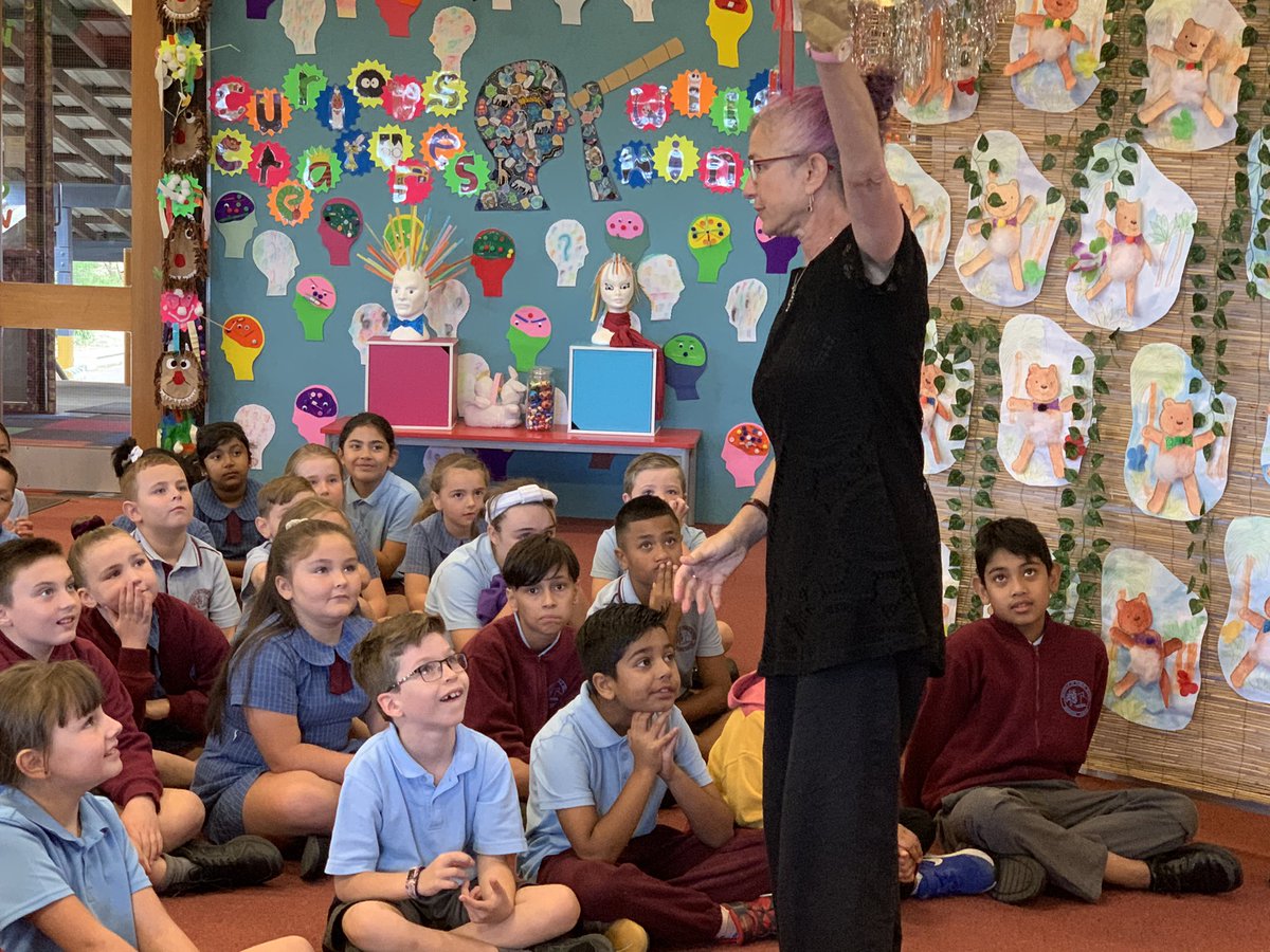 kylie_lyneham's tweet photo. Today author Deb Abela talked to our students about her journey to becoming a successful author. Her own storytelling style certainly captivated Stg 2 students as you can see in these photos. Thanks @lynlynch @wendy_chenoweth for organising this visit. #sackcess  @_iEndo https://t.co/lWdudMb8Do
