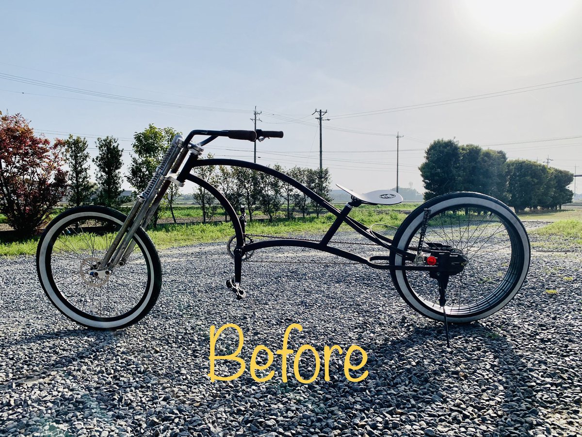 romesama_'s tweet photo. " Ruff Cycles Esco "
20インチの前輪を装着！
何か違う…やっぱりフォーク変えるか？
ひたすら迷走中…🤔🤔🤔

#RuffCycles
#CustomBicycle
#CustomCruiser
#StretchCruiser
#ビーチクルーザー
#ファットバイク
#FatBike https://t.co/G5K5dojgIt