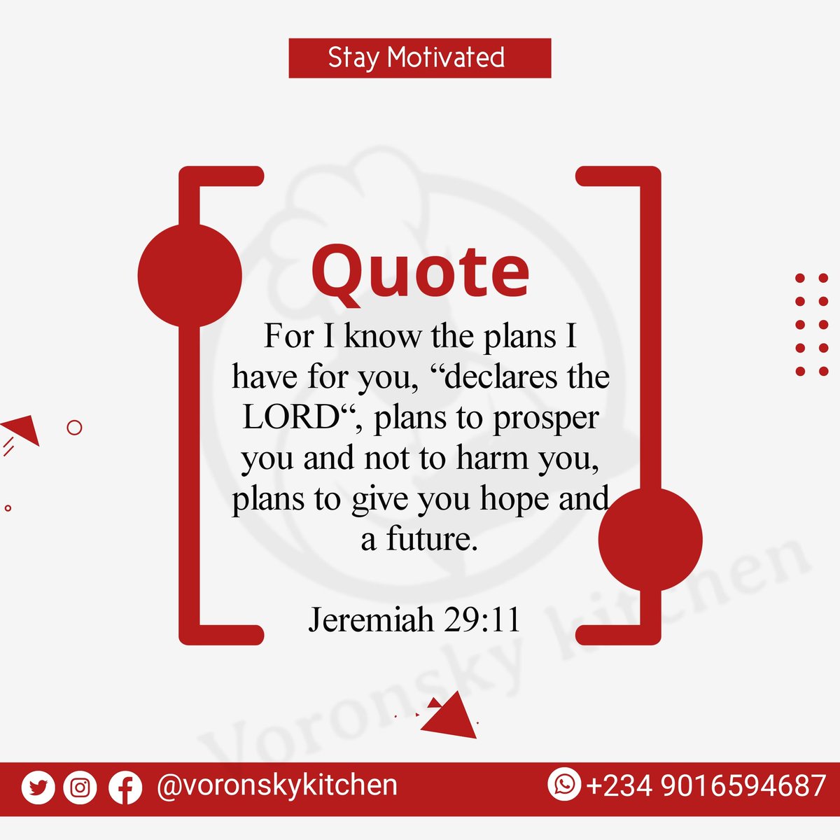 VoronskyKitchen's tweet photo. Stay motivated.
You have a HOPE and a FUTURE.

#Godsplan #ondocity #aceondo #aceondocampus #voronskykitchen https://t.co/oOAso4C367