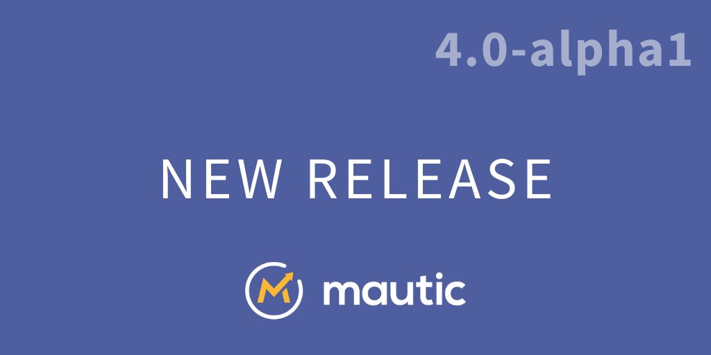 After a hugely productive sprint last weekend, we released Mautic 4 alpha yesterday! 🎉

Including  Symfony 4 support, dependency updates for PHP8 support (coming in a later release), a beta of the Mautic Marketplace, &amp; native Composer support!

Read more: github.com/mautic/mautic/…