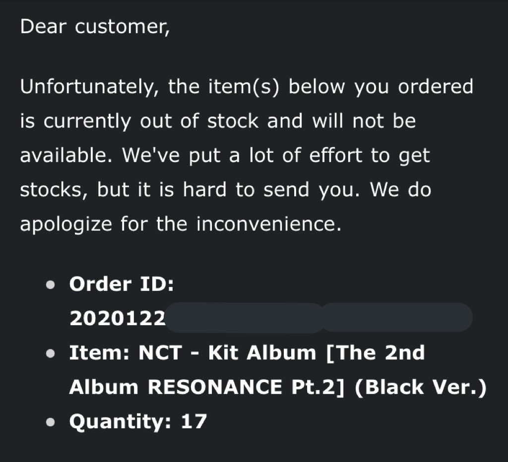 teddyGOs's tweet photo. Ktown4u has shipped the Resonance pt 2 kihnos, but the black version is out of stock, so they are sending me a refund for it. I’ll be sending everyone in the order an email on Thursday to ask if you guys need to change your payment info for when I refund you.
#teddyupdates https://t.co/2vrMIvhVGA