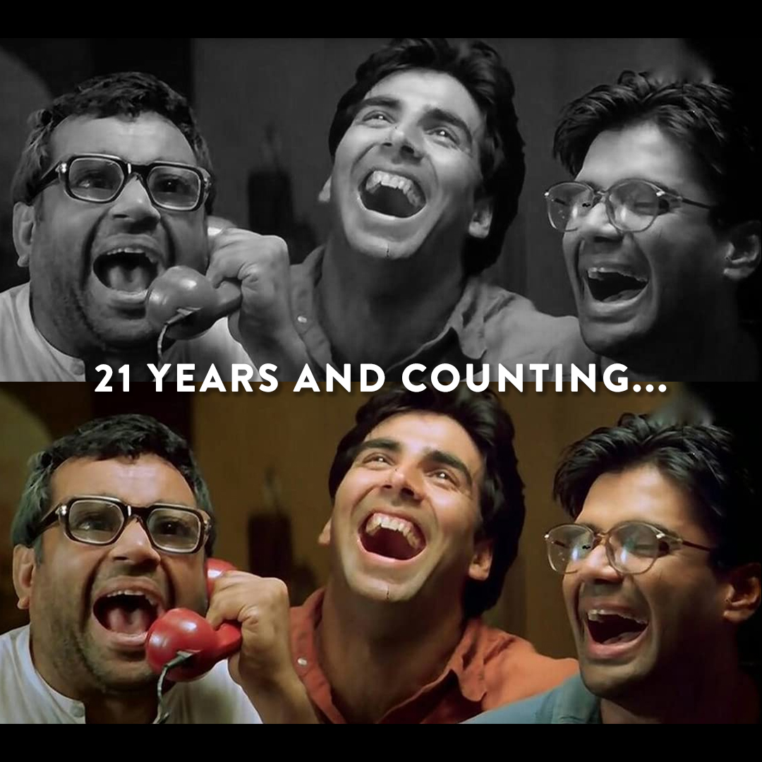No wonder we underestimate how quickly time flies. It seems I blinked, and 21 years went by. What a film we made @priyadarshandir @akshaykumar  @SirPareshRawal @GulshanGroverGG #Tabu. Missing #OmPuri ji very dearly today...