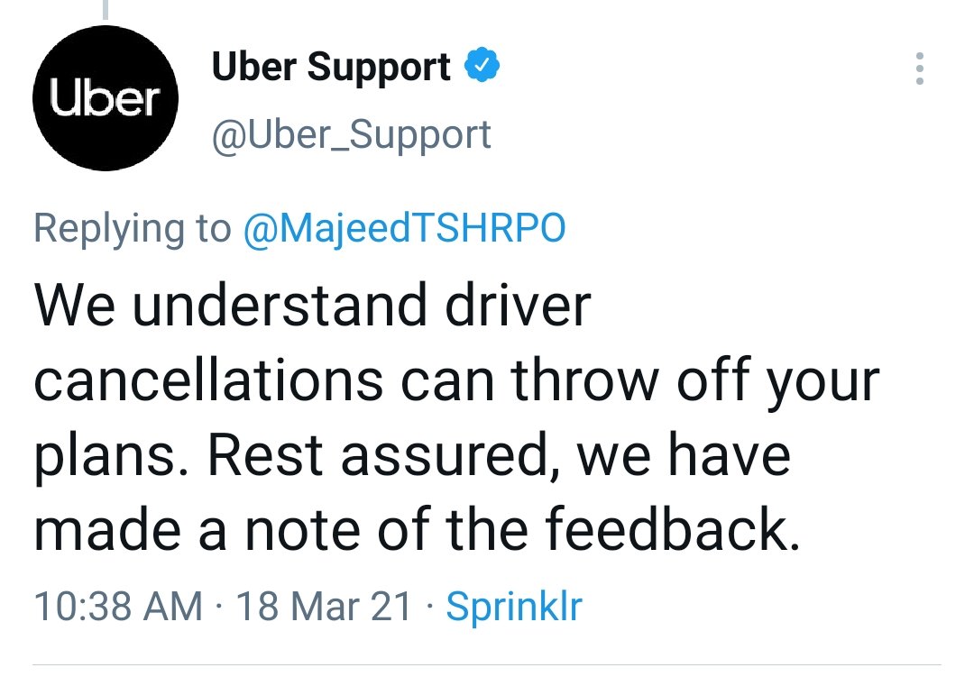 MajeedTSHRPO's tweet photo. Same Dialogue from @Uber_India @Uber @Uber_Support we understand your cancellation issue. When they dont have capacity to ride morning also. Why the Uber hire them. 😡😡😡 This is not acceptable at all. Still ill keep posting till any News channel post this @ndtv @ravishndtv https://t.co/IdMt4rbcWW