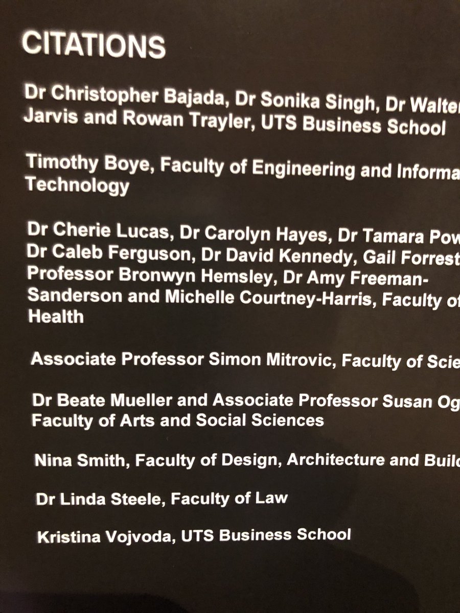 LucasReflection's tweet image. Delighted for our #RIPEN team to receive this Citation honour ⁦@Dr_CJ_Hayes⁩ ⁦@calebferg⁩ ⁦@TamaraJPower⁩ ⁦@BronwynHemsley⁩ ⁦@DrAmyFS⁩ ⁦@traboccant⁩ ⁦@GailForrest8⁩ ⁦@LucasReflection⁩ ⁦@UTS_Health⁩