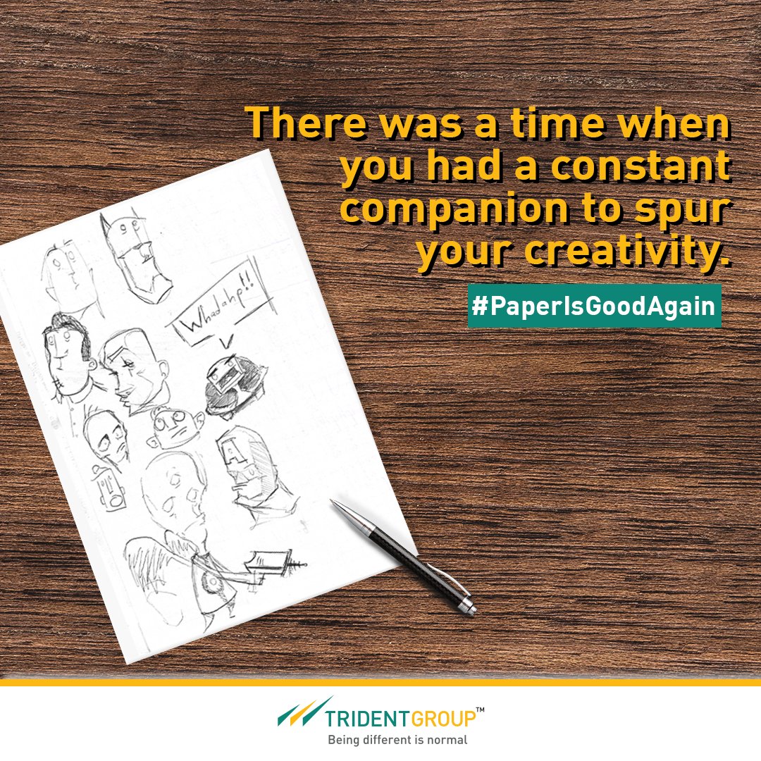 TridentGroupGLB's tweet photo. Undoubtedly our favourite pastime back in our school & college, when we would spend hours with a pen and paper, bringing out our creative best.
With the Good Paper from Trident, it’s time to get back to doodling! Tag that friend who'd love to doodle with you. #PaperIsGoodAgain https://t.co/K2P5wCdPzt