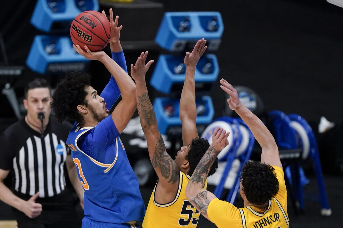 PoVMasonSports's tweet photo. Sophomore @JohnnyJuzang went for #28Points on (11-19) from the floor as the #11 seed #Bruins upset the #1 seed @umichbball 51-49 to advance to their first #Final4 since 2008. 

@UCLAMBB also becomes the first team to go from the #FirstFour to @FinalFour since the 2011 @VCU_Hoops https://t.co/lH9CoZgyn8