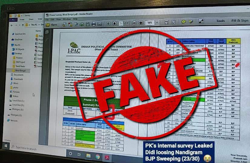 I-PAC (@indianpac) on Twitter photo Facing imminent defeat, <a href="/BJP4Bengal/">BJP West Bengal</a> has now gone down to the level of using FAKE surveys in the name of I-PAC to keep the morale of their workers up!!
P.S: In I-PAC, no one uses desktops so at-least be smart in your effort to create fake survey / reports! 😉🤣 Facing imminent defeat, <a href="/BJP4Bengal/">BJP West Bengal</a> has now gone down to the level of using FAKE surveys in the name of I-PAC to keep the morale of their workers up!!
P.S: In I-PAC, no one uses desktops so at-least be smart in your effort to create fake survey / reports! 😉🤣