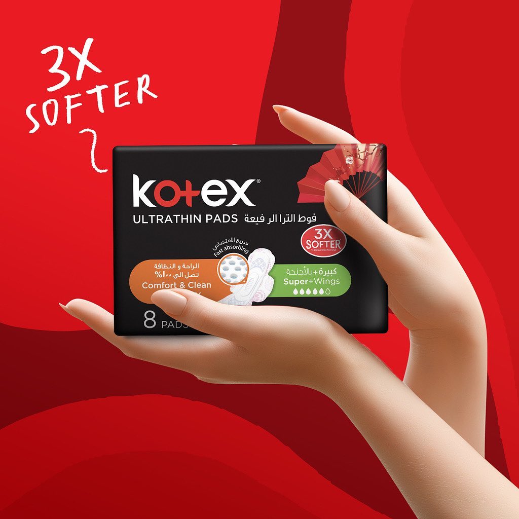 Kotex ultrathin pads are now 3X softer to give you the most comfortable feeling and the utmost protection.
#KotexArabia