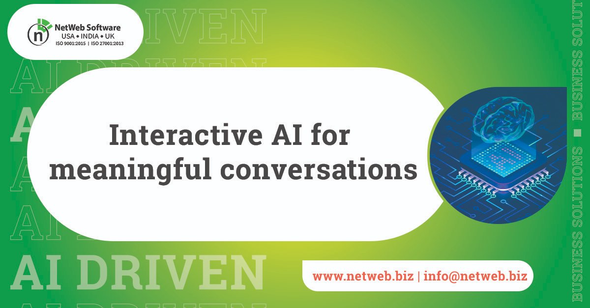 netwebsoftware's tweet photo. #ConversationalAI is rapidly becoming a necessity for omni-channel enterprise communications. Know more about our AI capabilities.
please visit: https://t.co/yepmc9OYR0
#NetWebServices #NetWeb #ArtificialIntelligence #AIPoweredSolutions #SmarterApps #DigitalTransformation https://t.co/uVwRNjgGFl